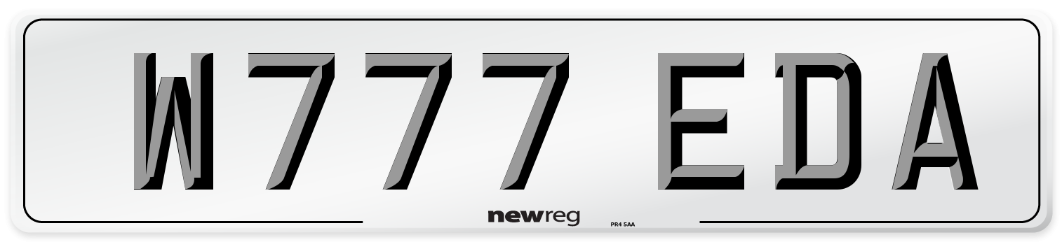 W777 EDA Number Plate from New Reg